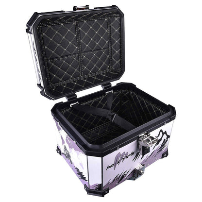 LGP Top Box 45L White Graphics With Backrest - LGPT0064