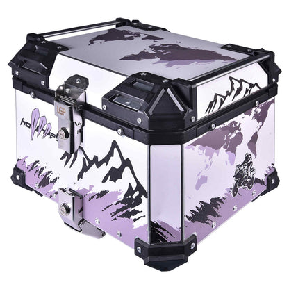LGP Top Box 45L White Graphics With Backrest - LGPT0064