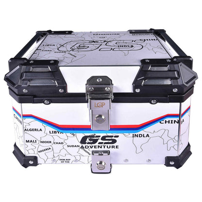 LGP Top Box 45L White Map Line With Backrest - LGPT0062