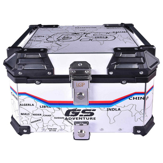 LGP Top Box 45L White Map Line With Backrest - LGPT0062