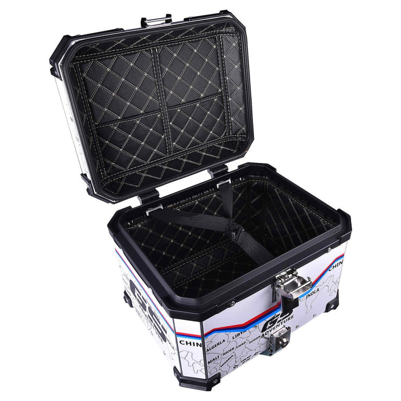 LGP Top Box 45L White Map Line With Backrest - LGPT0062