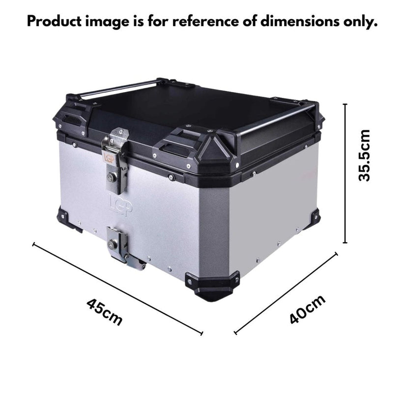 LGP Top Box 55L Silver With Backrest - LGPT0030