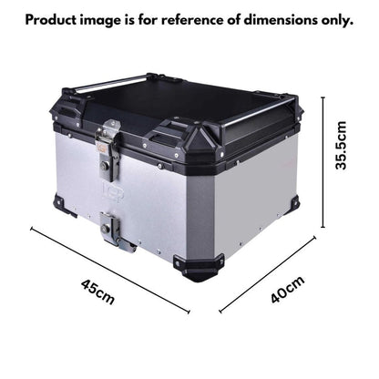 LGP Top Box 55L Silver With Backrest - LGPT0030