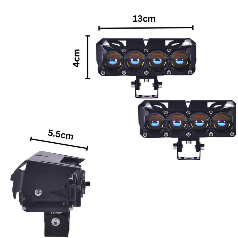 LGP DK400 LED Fog Lamp for Bike & Car (Pair) | High Power Auxiliary Driving Light | Waterproof Projector Fog Light