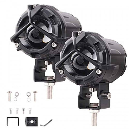 HJG Mercedes Y Lens Ultra Wide LED Fog Lights White/Yellow – Pair with Wiring Harness & Switch - Riders Junction