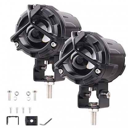 HJG Mercedes Y Lens Ultra Wide LED Fog Lights White/Yellow – Pair with Wiring Harness & Switch - Riders Junction