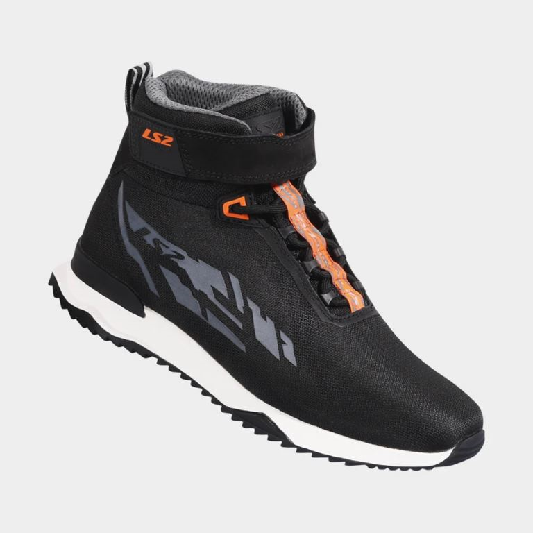 LS2 Acrux Motocycle Shoes - Black/Orange
