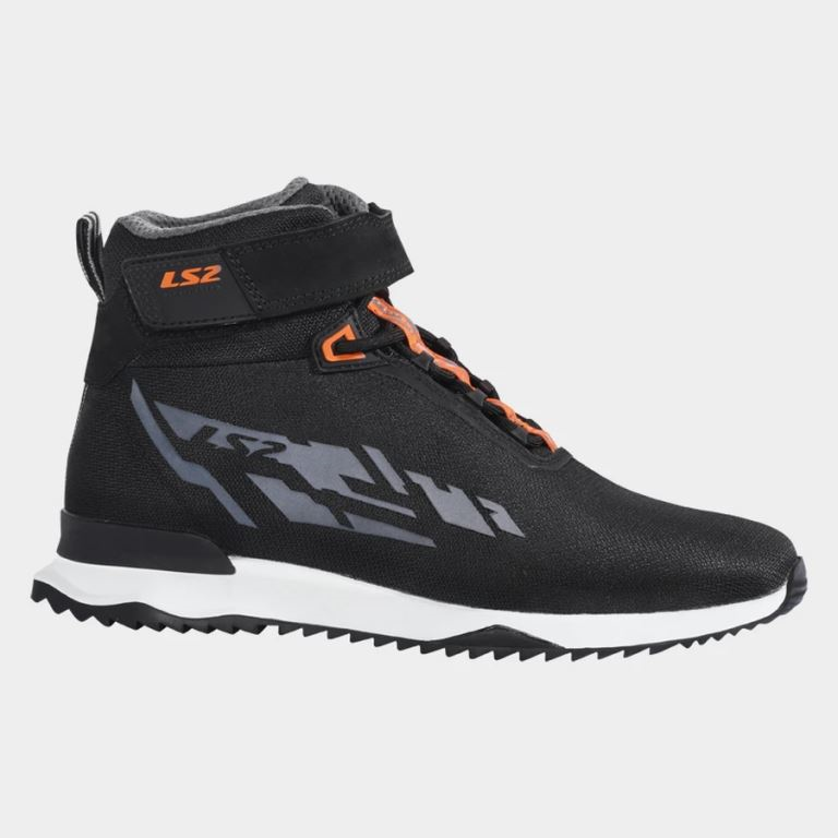 LS2 Acrux Motocycle Shoes - Black/Orange