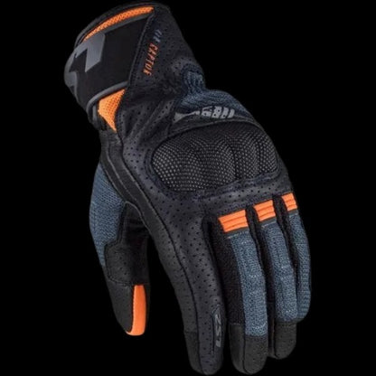 LS2 Air Raptor Riding Gloves Dark Blue Hi Viz Orange