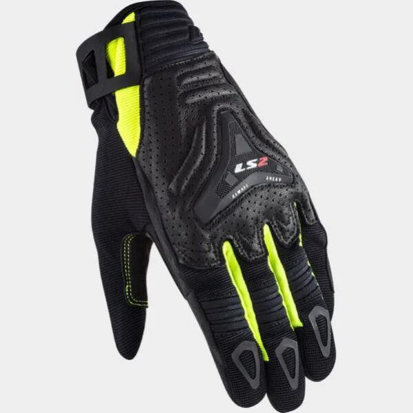 LS2 All Terrain Man Riding Gloves Black H-v Yellow