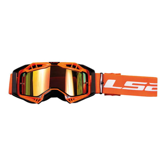 LS2 Aura Pro Goggle Black Hiv Orange With Iridium Visor - Riders Junction