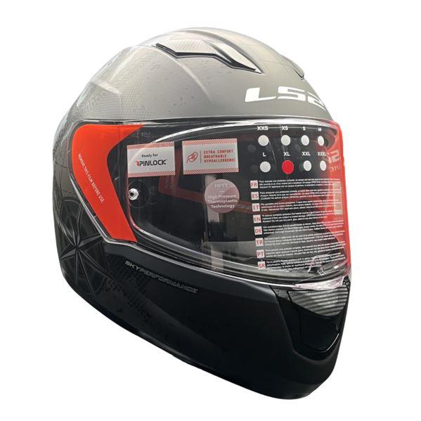 LS2 FF320 Stream Evo Viator Matt Black 7c Gray (D-ring)