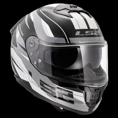 LS2 FF320 Stream II Bolt Matt Black White-06