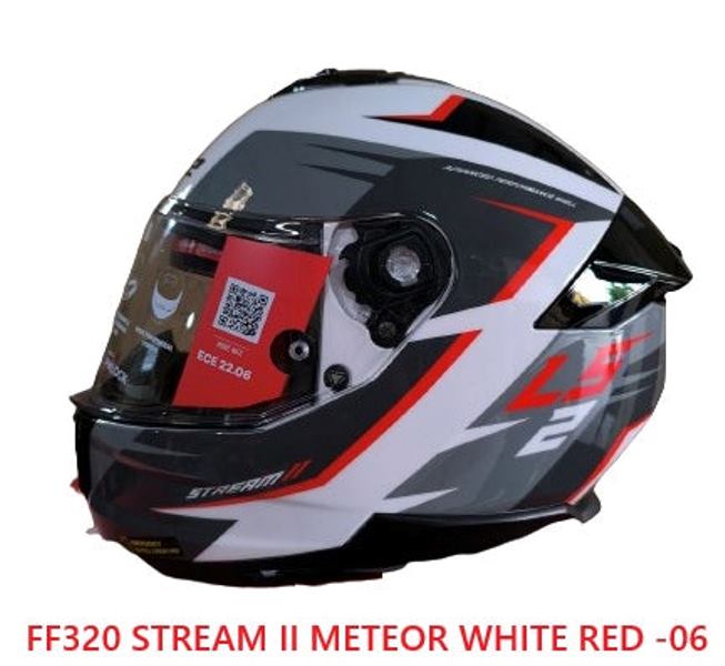 LS2 FF320 Stream II Meteor White Red-Helmet