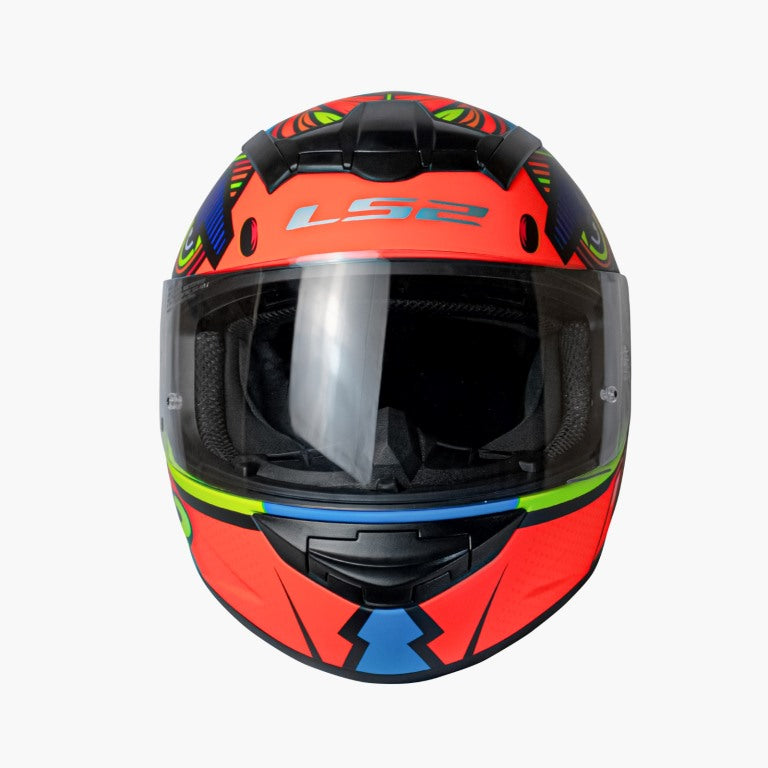 LS2 FF352 Rookie Khan Matt Blue Hi-viz Orange - Helmet - Riders Junction