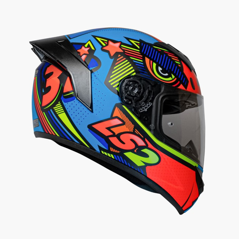 LS2 FF352 Rookie Khan Matt Blue Hi-viz Orange - Helmet