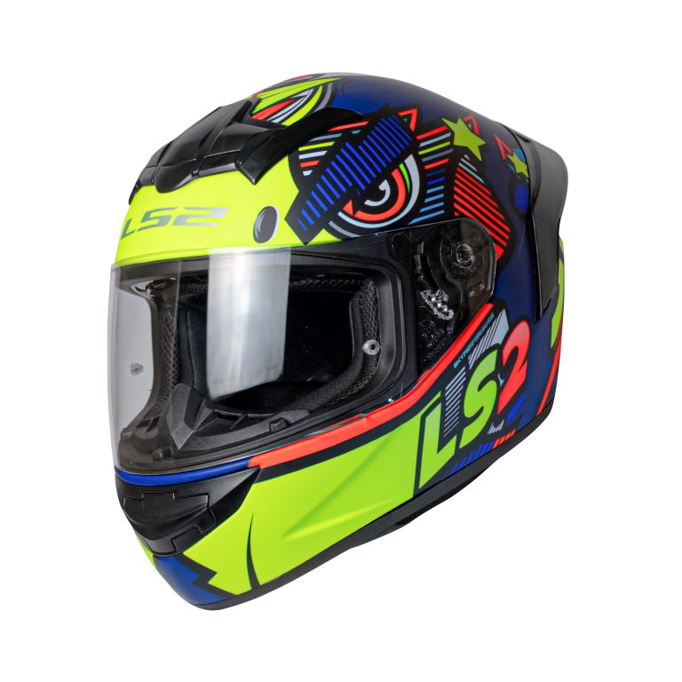 LS2 FF352 Rookie Khan Matt Navy Blue Hi-viz Yellow - Helmet - Riders Junction