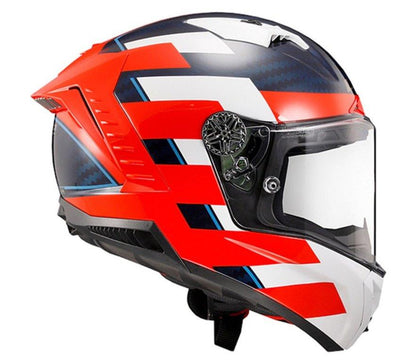 LS2 FF805 Thunder Carbon GP Alliance Red White Blue Helmet (Fim Certified) - Helmet