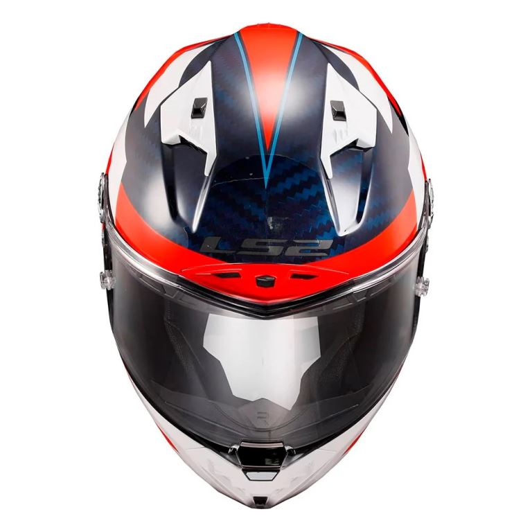 LS2 MX701 Explorer Carbon Focus Gloss Blue White Red - Helmet
