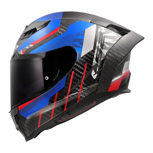 LS2 FF807 Dragon Carbon Trax Blue Helmet
