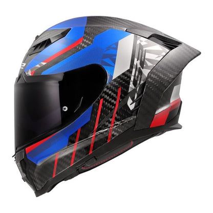 LS2 FF807 Dragon Carbon Trax Blue Helmet