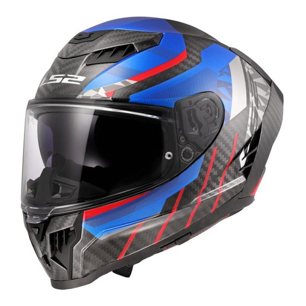 LS2 FF807 Dragon Carbon Trax Blue Helmet