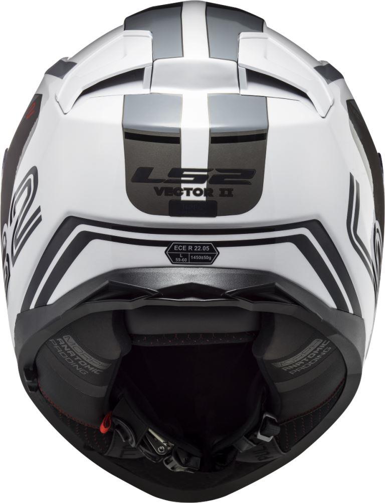 LS2 FF811 Vector II Metric Gloss White Titan Silver Helmet - Riders Junction