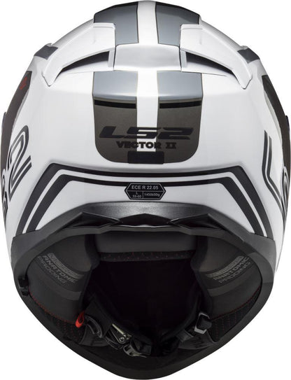LS2 FF811 Vector II Metric Gloss White Titan Silver Helmet - Riders Junction