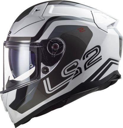 LS2 FF811 Vector II Metric Gloss White Titan Silver Helmet - Riders Junction