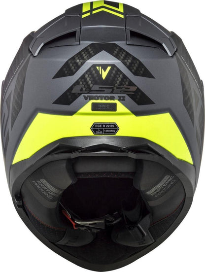 LS2 FF811 Vector Ii Splitter Matt Titan H-v Yellow Helmet