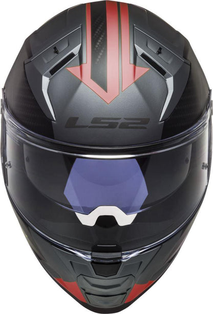 LS2 FF811 Vector Ii Splitter Matt Titanium Red Helmet - Riders Junction