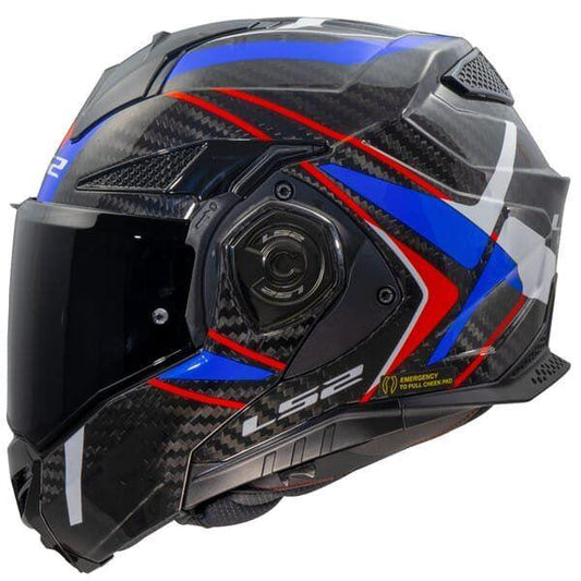 LS2 FF901 Advant X Carbon Future II Gloss White Blue-06 - Helmet