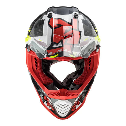 LS2 Fast Evo Crusher Helmet Matt Black Red-MX437