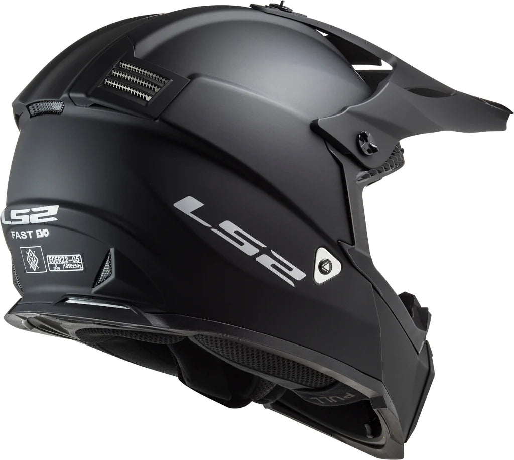LS2 Fast Evo Solid Matt Black-M Size Helmet MX437