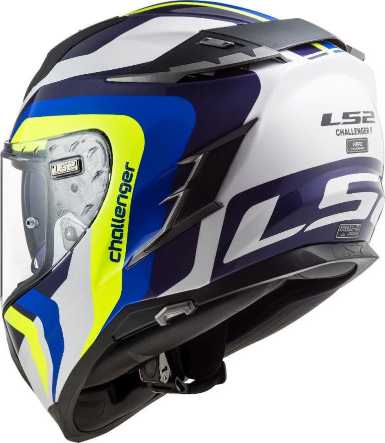 LS2 FF327 Challenger Galactic Gloss White Yellow Blue Helmet - Riders Junction