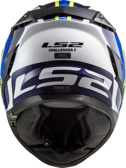 LS2 FF327 Challenger Galactic Gloss White Yellow Blue Helmet - Riders Junction
