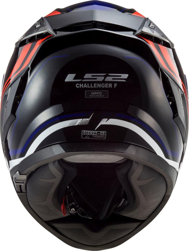 LS2 FF327 Challenger Propeller Gloss Black Red Blue Helmet - Riders Junction