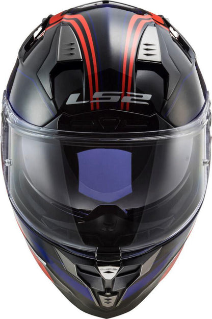 LS2 FF327 Challenger Propeller Gloss Black Red Blue Helmet - Riders Junction