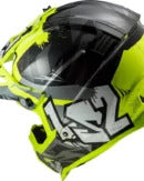 LS2 Helmets Fast Evo Crusher Matt Black Hi Vis Yellow - MX437