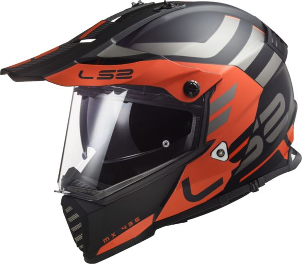 LS2 Helmets Pioneer Evo Adventurer Matt Black Orange - MX436
