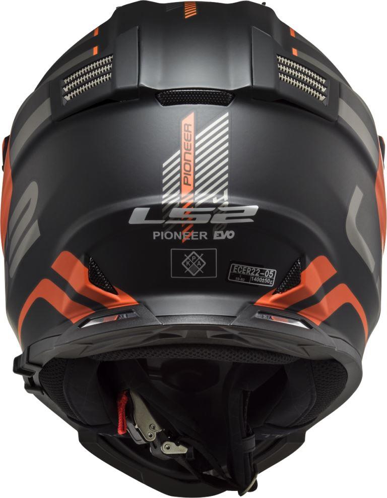 LS2 MX436 Pioneer Evo Adventurer Matt Black Orange Helmet - Riders Junction