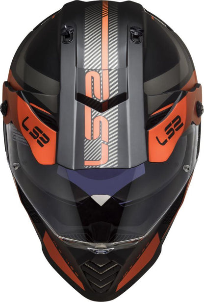 LS2 MX436 Pioneer Evo Adventurer Matt Black Orange Helmet - Riders Junction