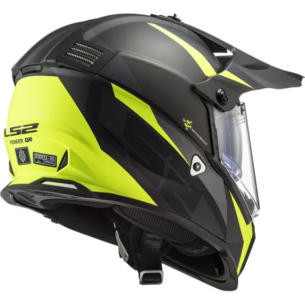 LS2 Helmets Pioneer Evo Router Black Yellow - MX436