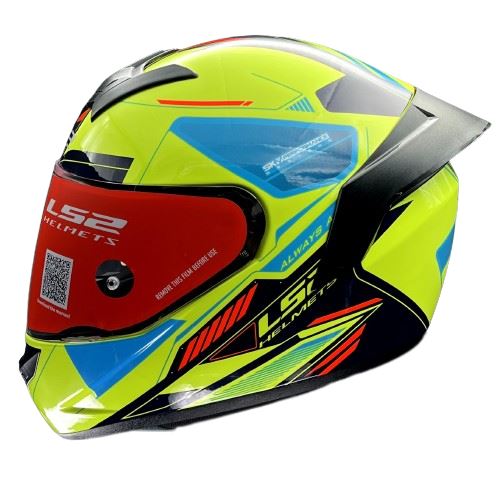 LS2 Helmets Rookie Betha Hi Viz Yellow Navy Blue - Ff352