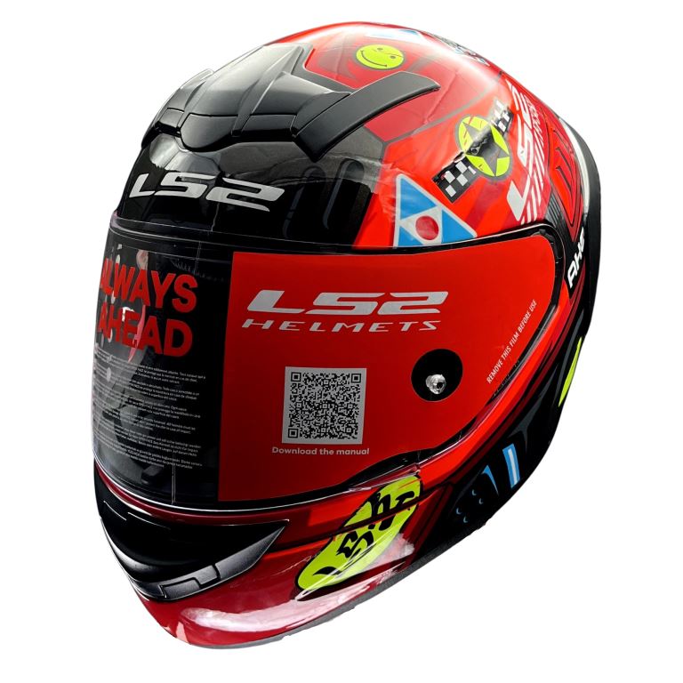 LS2 Helmets Rookie Big One Red Hi Viz Yellow - Ff352