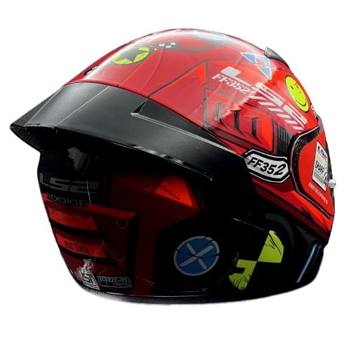 LS2 FF352 Rookie Big One Red Hi Viz Yellow Helmet - Riders Junction