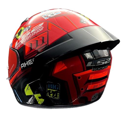 LS2 Helmets Rookie Big One Red Hi Viz Yellow - Ff352