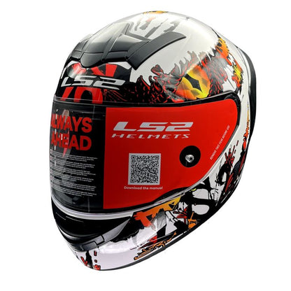 LS2 FF352 Rookie Demon White Red Helmet - Riders Junction