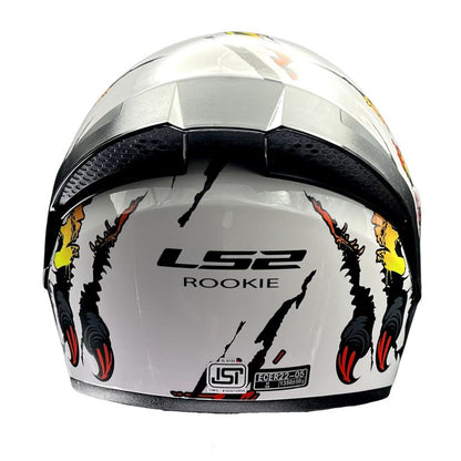 LS2 FF352 Rookie Demon White Red Helmet - Riders Junction