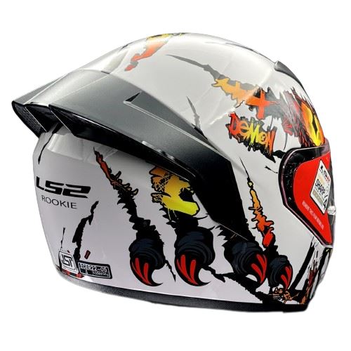 LS2 FF352 Rookie Demon White Red Helmet - Riders Junction